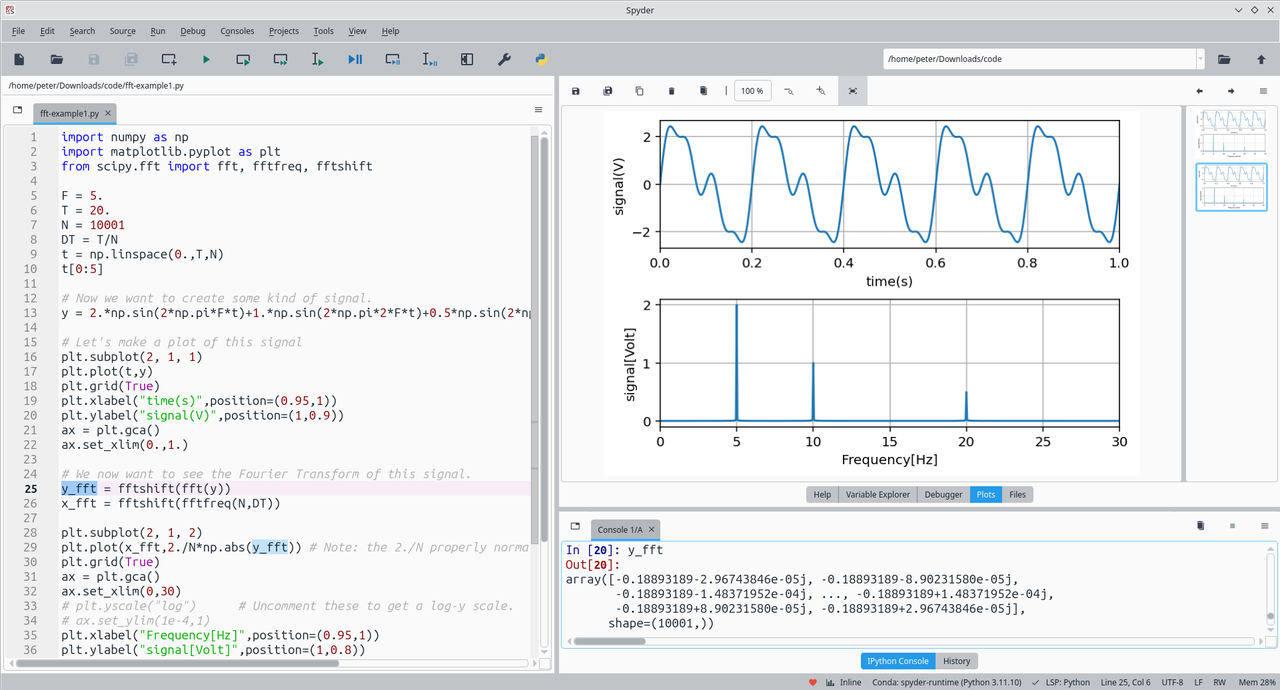 图8 正弦信号 FFT 的实例