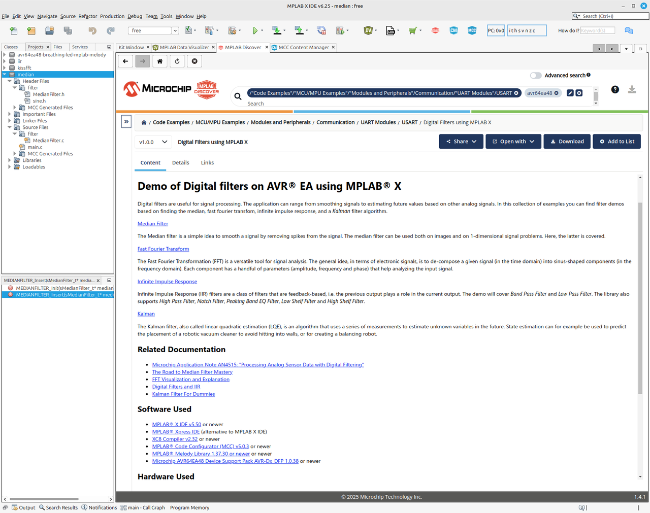 图7 Digital Filters using MPLAB X 案例