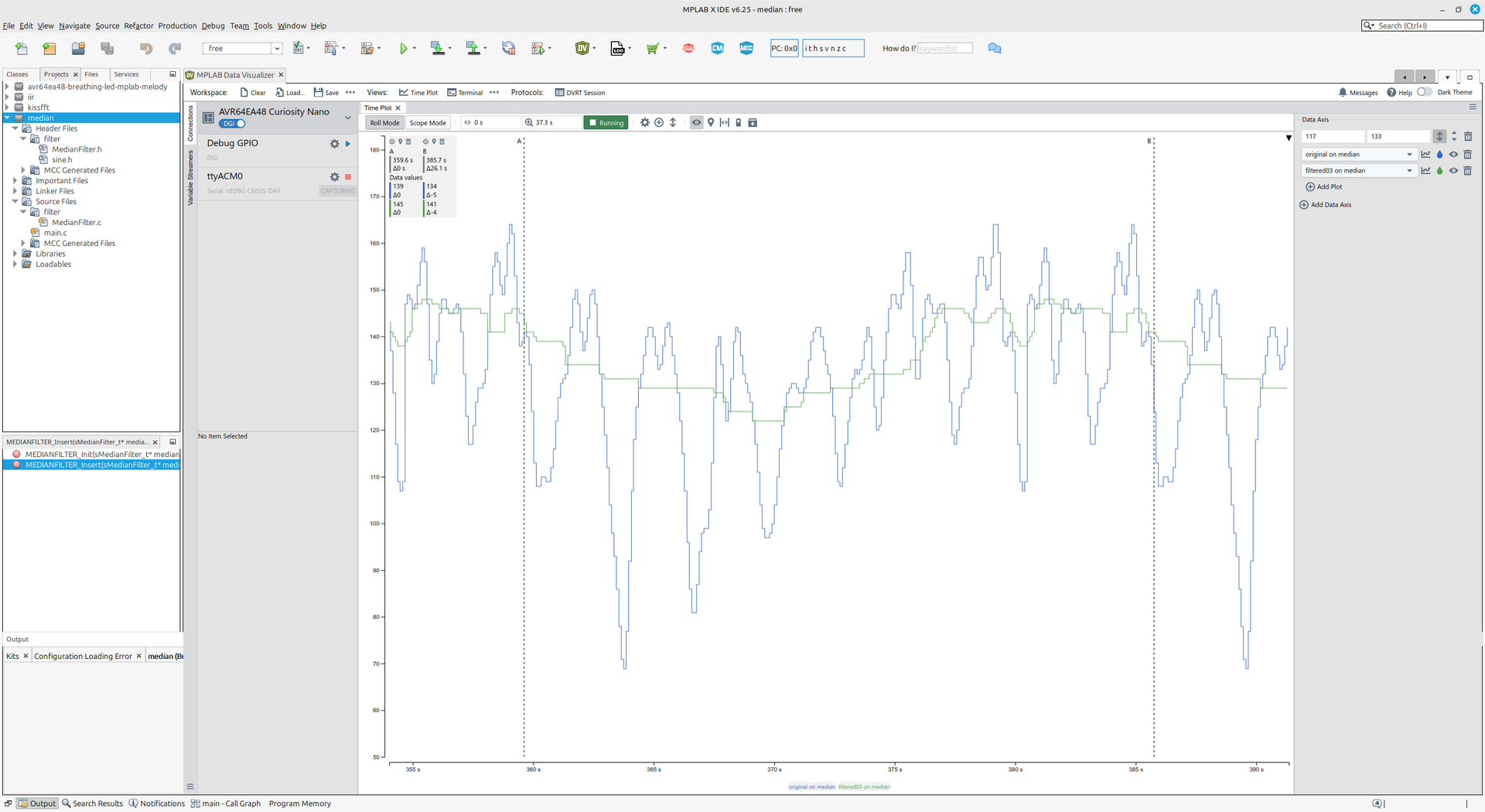 图9 在 DV 中查看 Median Filter 运行效果