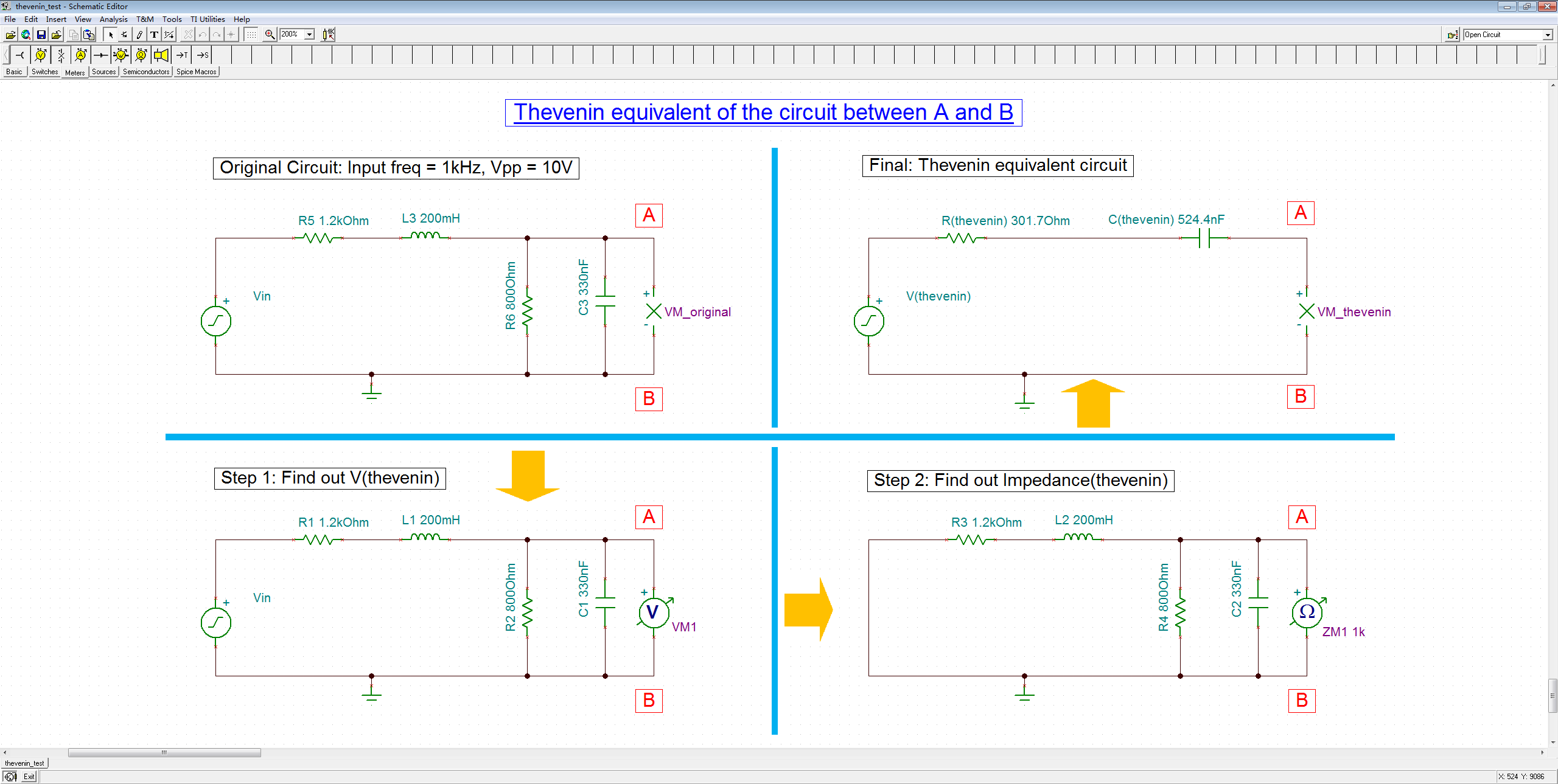 图4 戴维南定理分析 AC 电路