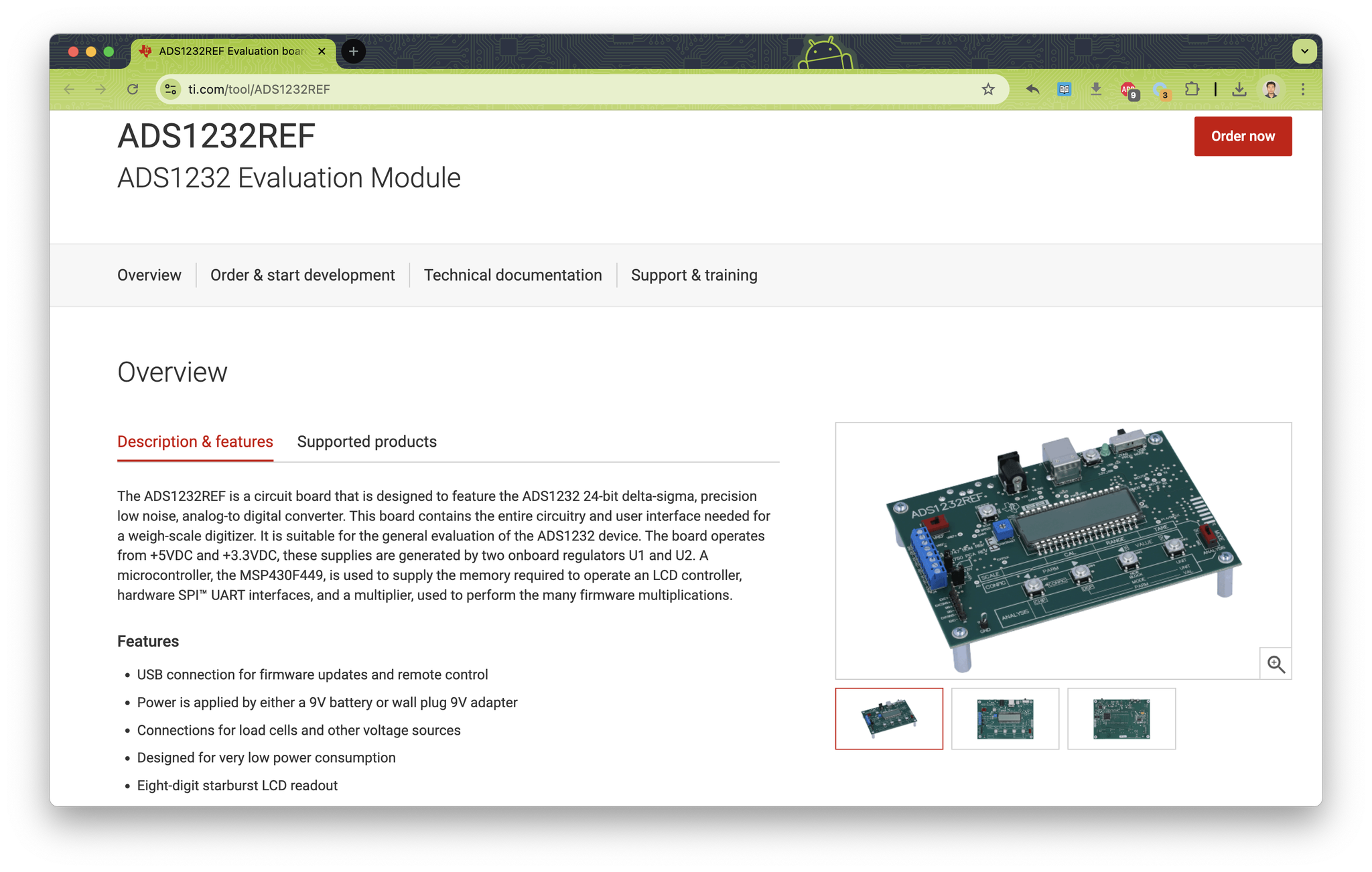 图4 ADS1232 评估板