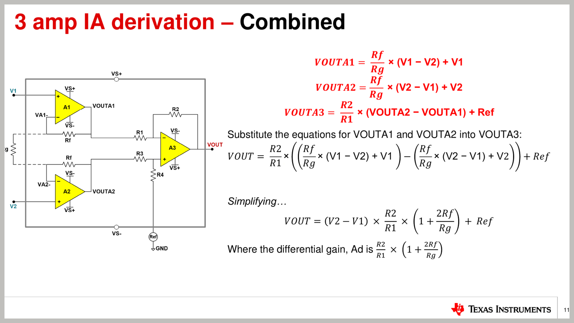 图7 通过差分增益求 VOUT