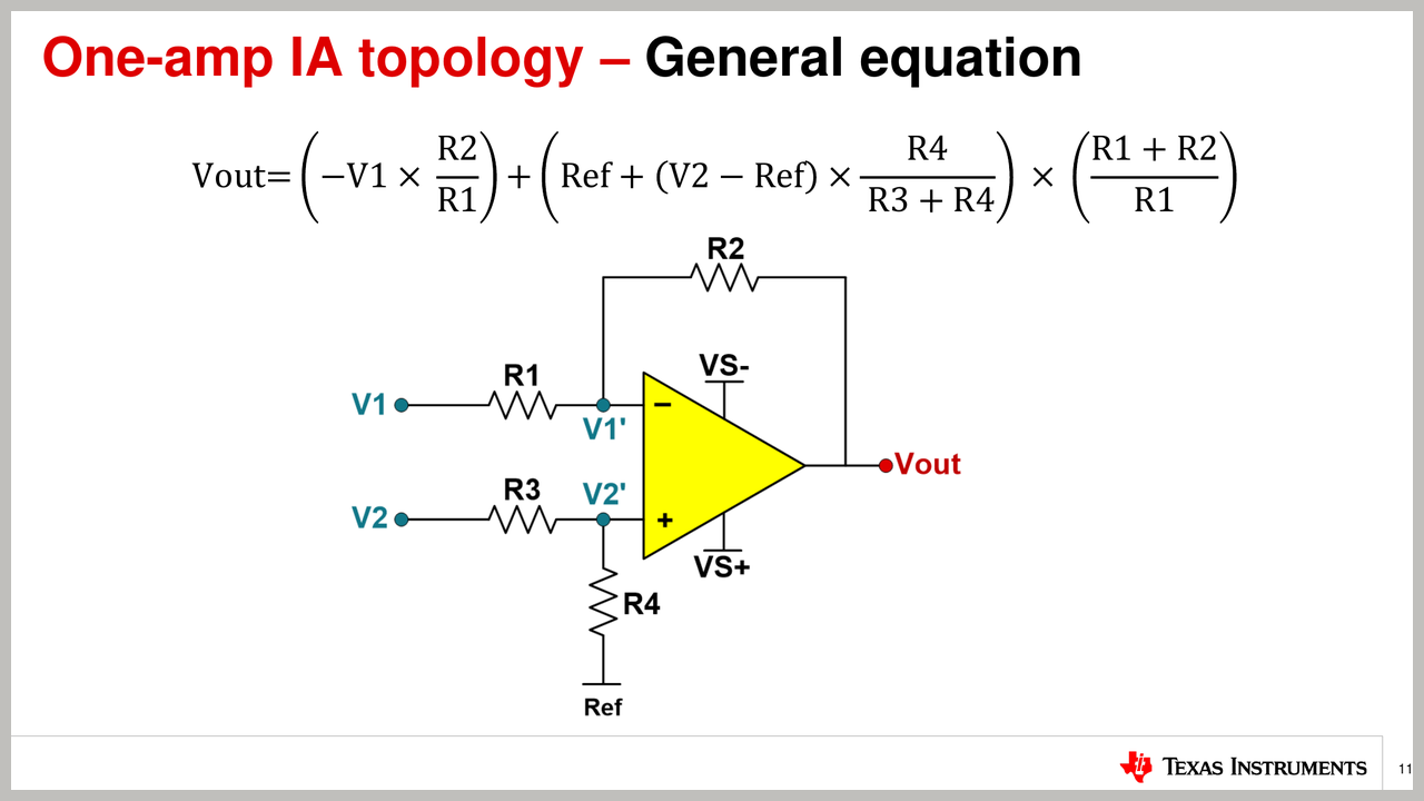 图6 差分放大器 Vout 通用公式