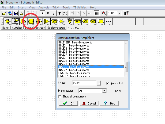 图5 INA826 的 Spice Macros