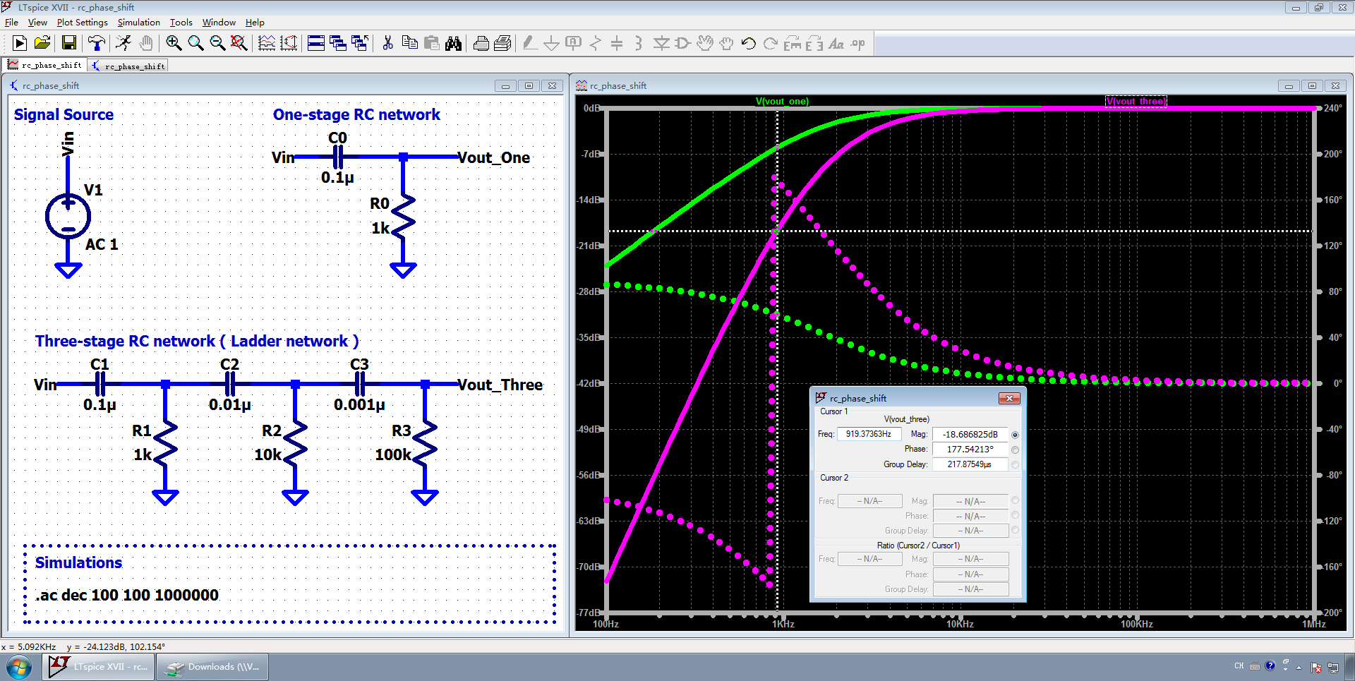 图6 三阶 RC 网络的交流分析