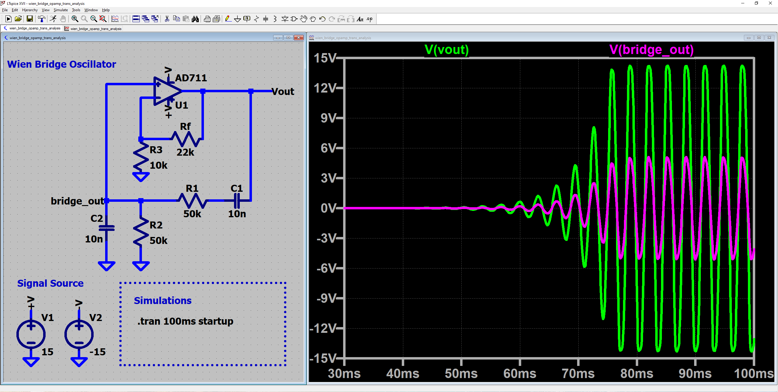 图5 文氏桥振荡器